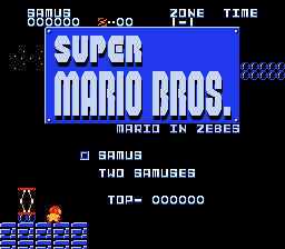 Mario in Zebes Title Screen